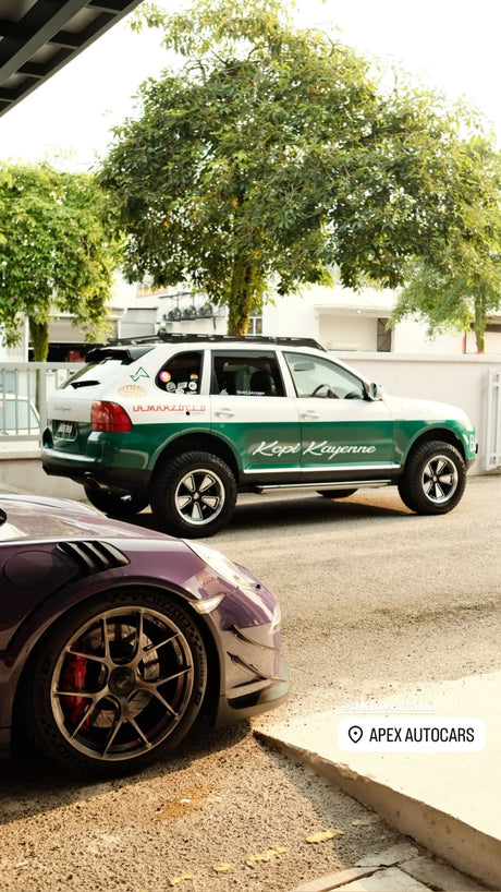 Offroad Porsche Cayenne 955  with 
 Midnight Purple Bronze Wheels GT3RS 991 911 Kuala Lumpur Malaysia