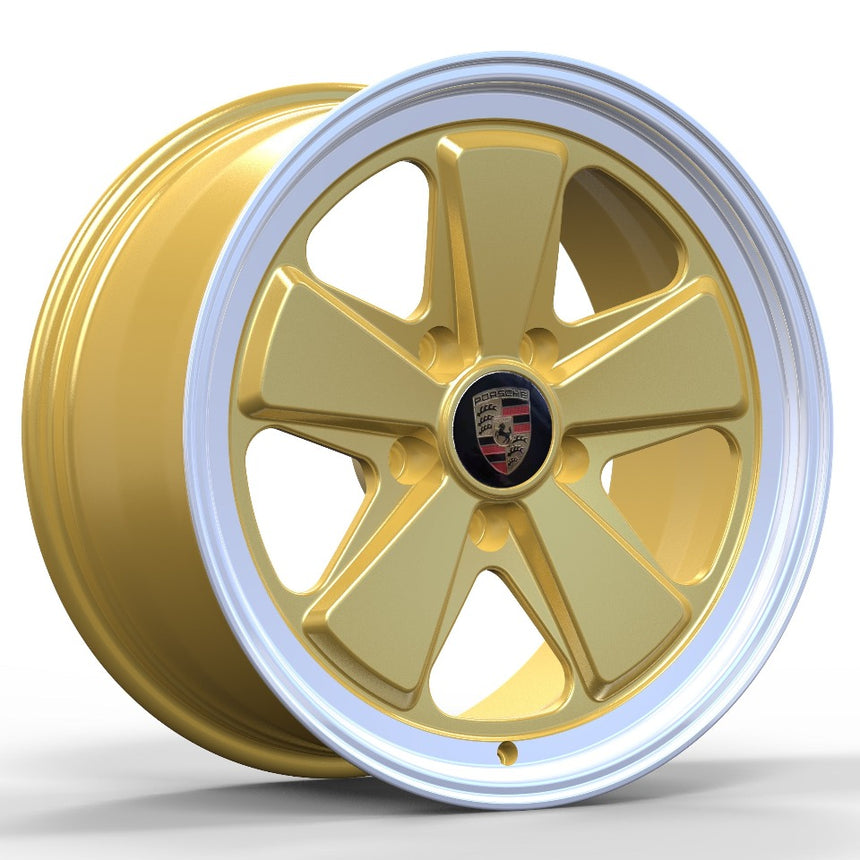 Porsche Cayenne 5x130 custom forged off-road wheels Fuchs design et30 gold and machined finish