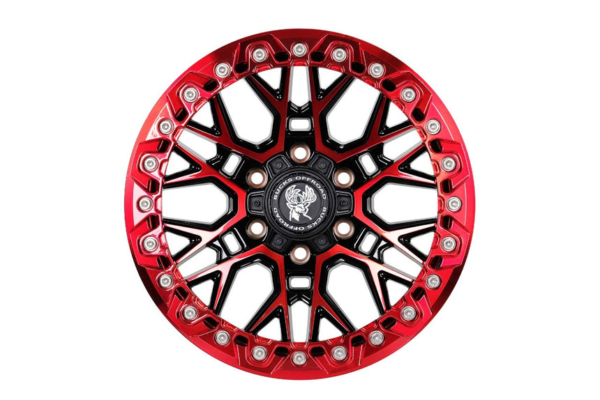 Bucks B504 Beadlock ranurado Rojo Negro