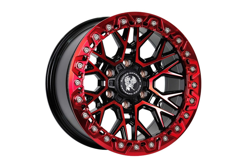 Bucks B504 Beadlock ranurado Rojo Negro