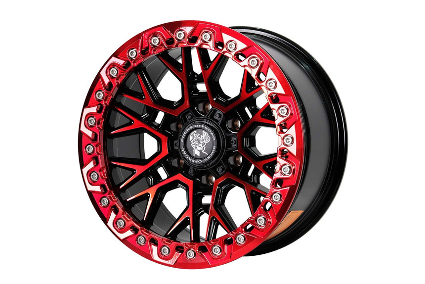 Bucks B504 Beadlock ranurado Rojo Negro