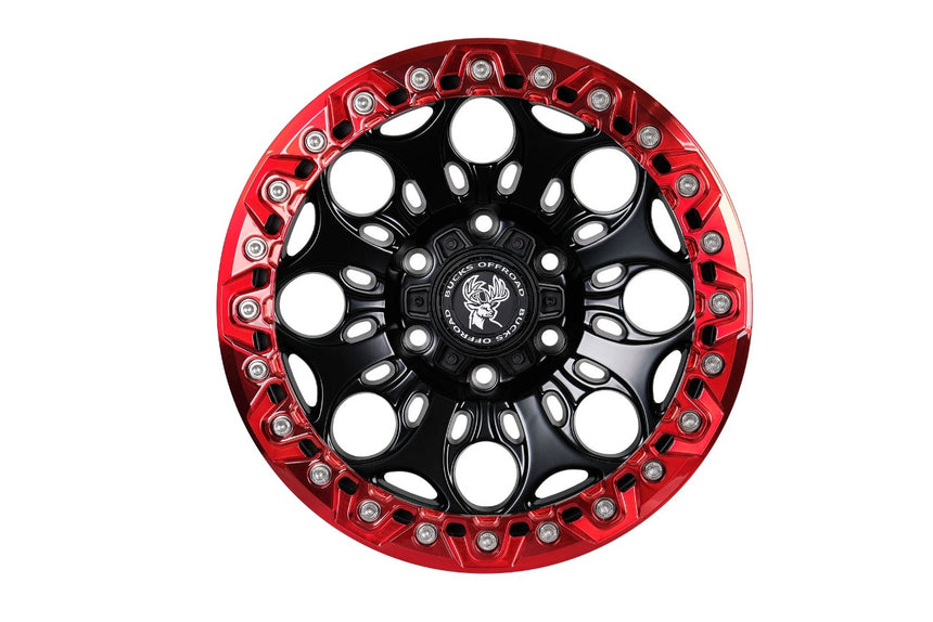 Bucks B502 Slotted Beadlock Red Black