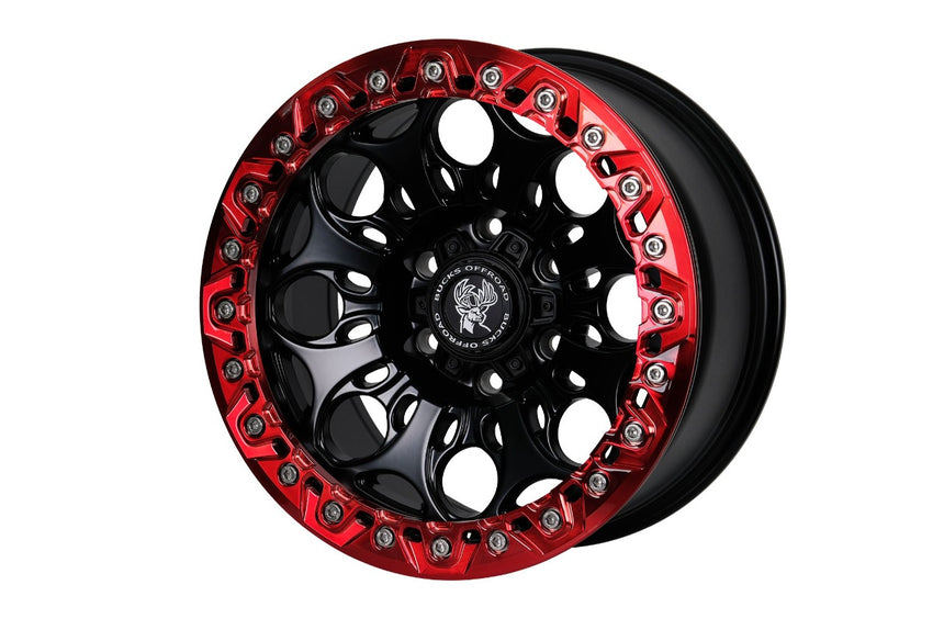 Bucks B502 Slotted Beadlock Red Black