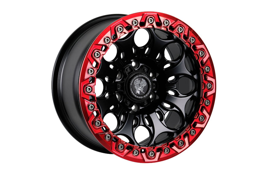 Bucks B502 Slotted Beadlock Red Black