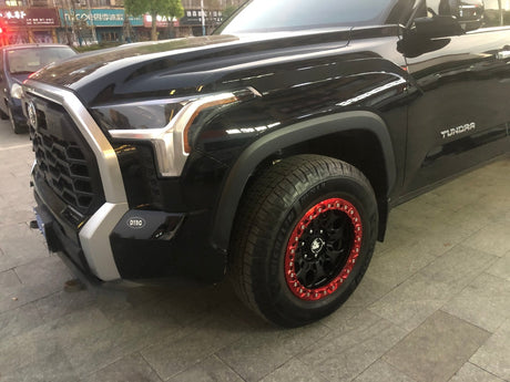 Bucks offroad wheels B502 Slotted Beadlock Red Black on Toyota THundra