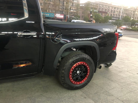 Bucks offroad wheels B502 Slotted Beadlock Red Black on Toyota THundra