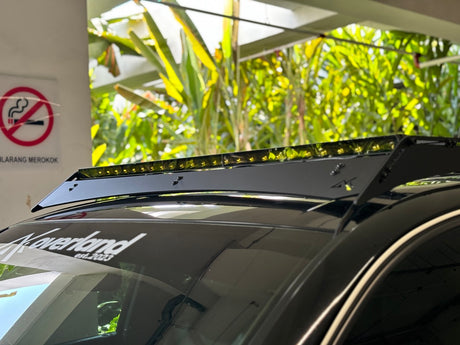 Akioverland Porsche Cayenne 955 957 VW Touareg super slim Aluminium modular roof rack with baja warrior single row led light bar