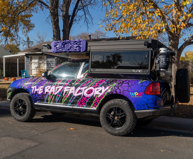 The rad factory Cayenne 955 offroad RV with akioverland lift kit at the Porsche