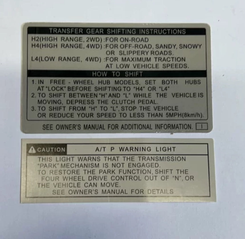 Akioverland Toyota LC80 HDJ80 Land Cruiser 80 Original factory labels