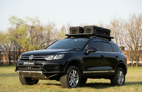 Akioverland Gen 2 T3 VW Touareg T3 with BP Offroad tubular bumper with roof rack, roof top box, rear bumper