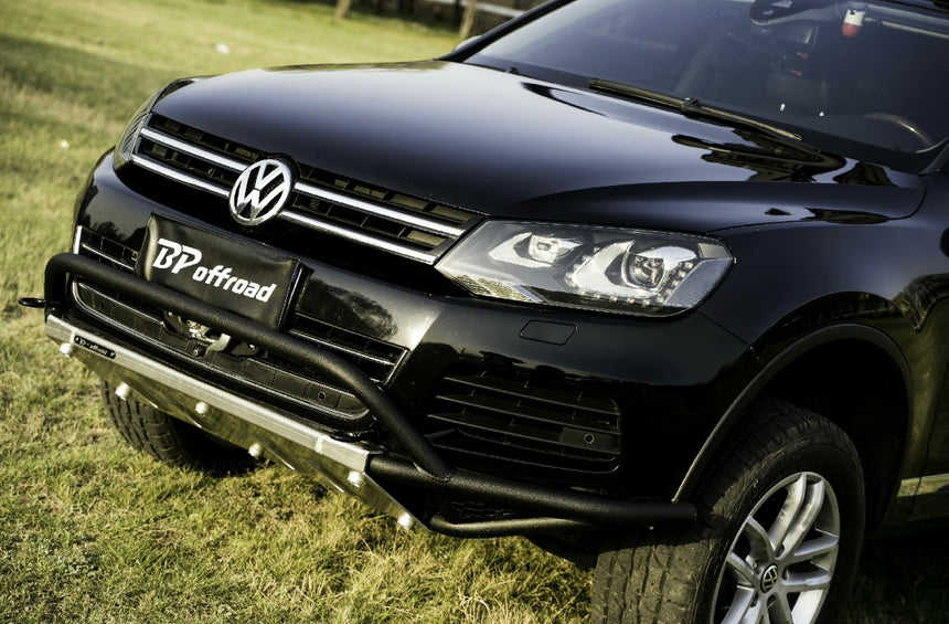 Akioverland Gen 2 T3 VW Touareg T3 with BP Offroad tubular bumper with roof rack, roof top box, rear bumper