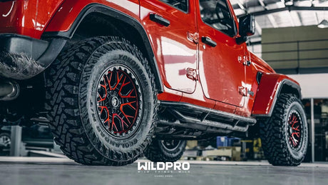 Bucks offroad wheels B504 Slotted Beadlock Gloss Black Red Jeep wrangler