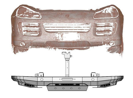 Akioverland Porsche Cayenne 957 low profile offroad steel bumper 