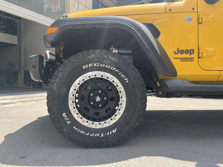 Bucks F601 Forged Slotted Beadlock yellow jeep wrangler