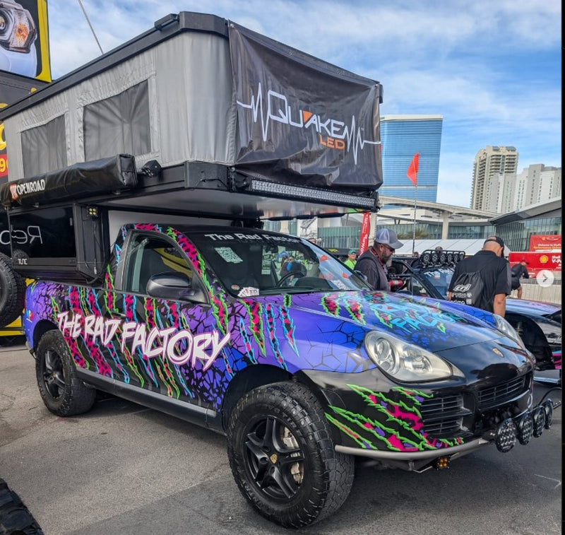 Cayenne 955 offroad RV with akioverland lift kit at the sema show 2024